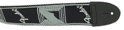 FENDER 2" MONOGRAMMED GUITAR STRAP, BLACK/LIGHTGREY/DARK GREY