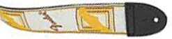 FENDER 2" MONOGRAMMED GUITAR STRAP, WHITE/BROWN/YELLOW