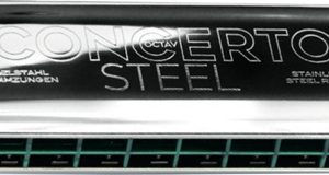 SEYDEL CONCERTO STEEL OCTAVE HARMONICA W/REAL LEATHER CASE