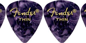 FENDER 351 SHAPE PREMIUM CELLULOID 12-PACK, PURPLE MOTO, THIN