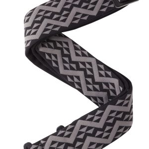 D'ADDARIO AUTO LOCK GUITAR STRAP, NYLON, BLACK PADDED GEOMETRIC