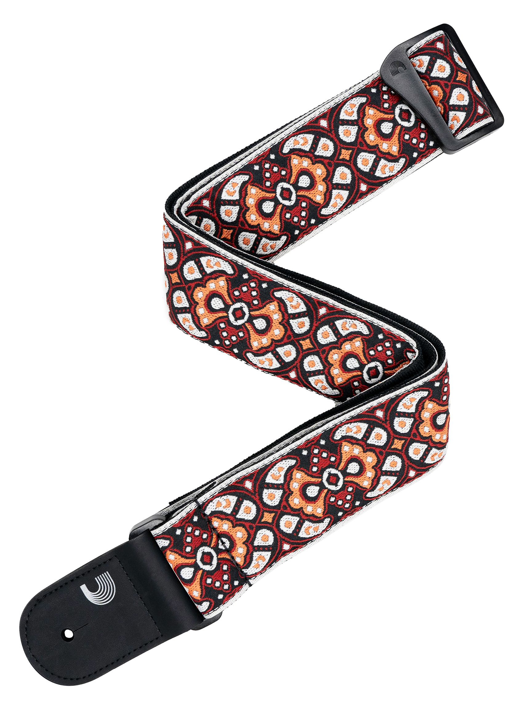 D'ADDARIO ECO COMFORT WOVEN GUITAR STRAP, RED & ORANGE