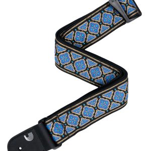 D'ADDARIO ECO COMFORT WOVEN GUITAR STRAP, BLUE & GOLD