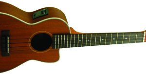 OHANA CONCERT UKULELE, 19-FRET, CUT-AWAY, SOLID MAHOGANY TOP,