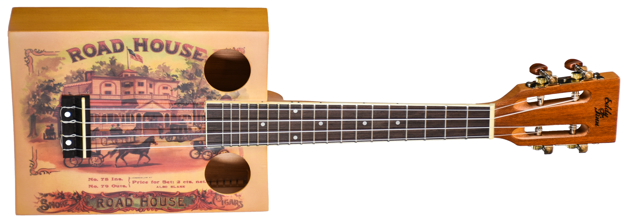 EDDY FINN ROADHOUSE CIGAR BOX UKULELE, SPRUCE TOP/BACK/SIDES