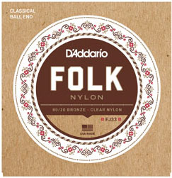 D'ADDARIO FOLK 80/20 BRONZE / CLEAR NYLON GUITAR STRING SET