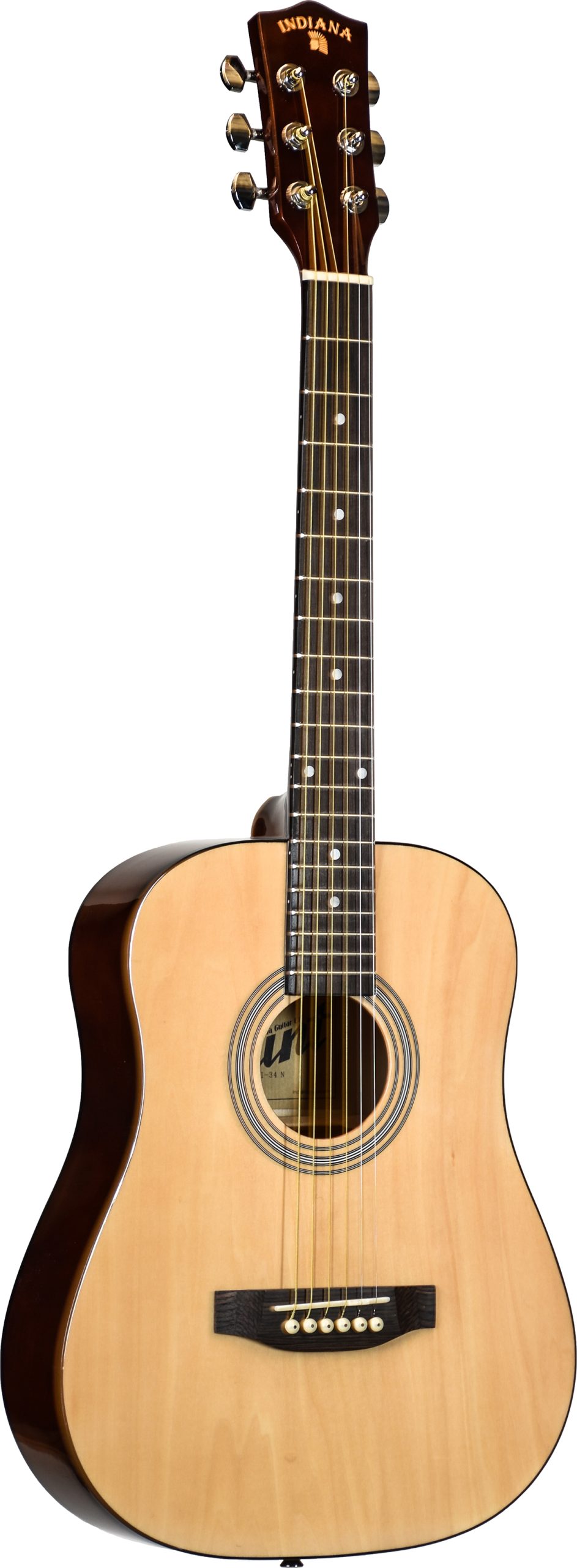 INDIANA RUNT SERIES GUITAR, NATURAL GLOSS FINISH, 3/4 SIZE