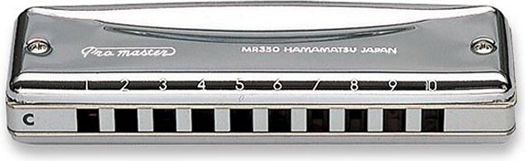 SUZUKI PROMASTER DELUXE 10 HOLE DIATONIC HARMONICA, KEY OF A