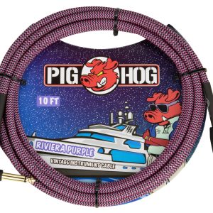 PIG HOG VINTAGE SERIES INSTRUMENT CABLE, 10FT, RIVIERA PURPLE