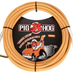 PIG HOG VINTAGE SERIES INSTRUMENT CABLE, 20FT, ORANGE CREME 2.0