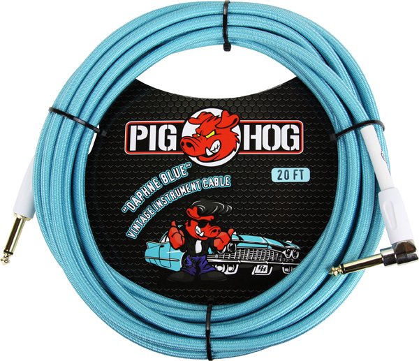PIG HOG VINTAGE SERIES INSTRUMENT CABLE, 20ft, RIGHT ANGLE