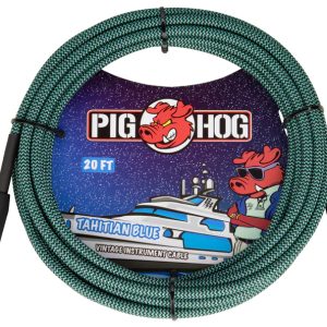 PIG HOG VINTAGE SERIES INSTRUMENT CABLE, 20FT, TAHITIAN BLUE