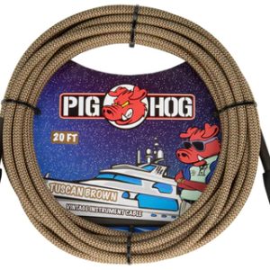 PIG HOG VINTAGE SERIES INSTRUMENT CABLE, 20FT, TUSCAN BROWN