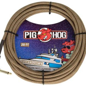 PIG HOG VINTAGE SERIES INSTRUMENT CABLE, 20FT, TUSCAN BROWN