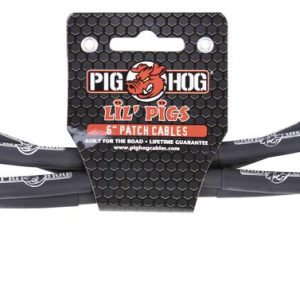 PIG HOG LIL' PIGS 6" PATCH CABLES, BLACK, 4PC