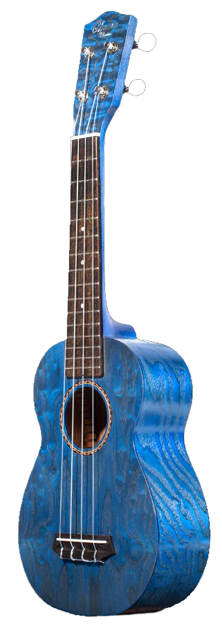 OHANA SOPRANO UKULELE, WILLOW WOOD TOP/BACK/SIDES, BLUE