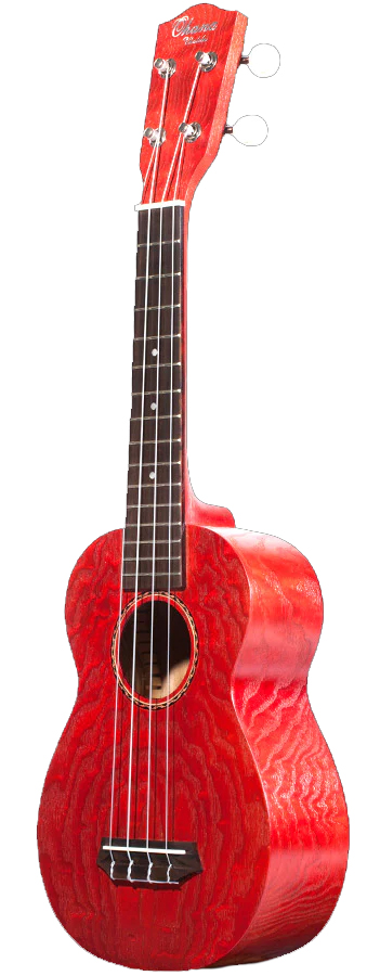 OHANA SOPRANO UKULELE, WILLOW WOOD TOP/BACK/SIDES, RED